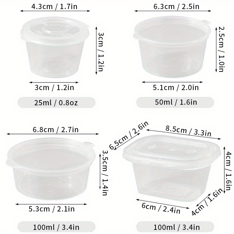 Transparent Disposable Sauce Boxes For Take-out, Packaging, And Seasoning -  Multipurpose Food Storage Box With Cover - Temu