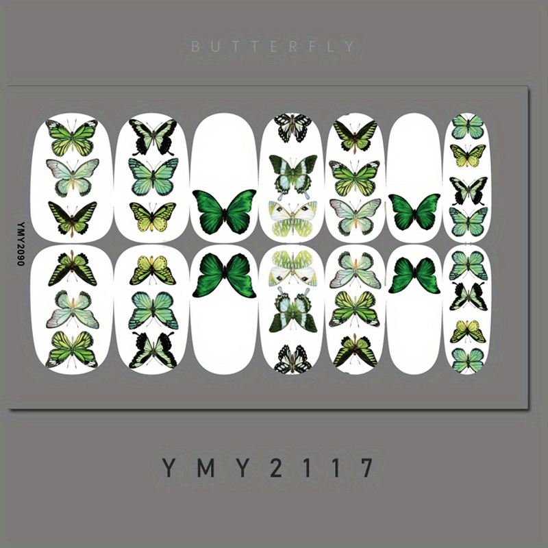 Butterfly Nail Polish Strips Long Lasting Nail Wraps for Easy Manicure