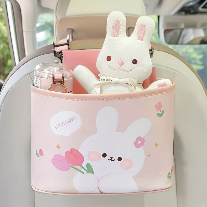 ZYYXB Car Storage Organiser Bag Hooks Cute Cartoon Bear And Rabbit