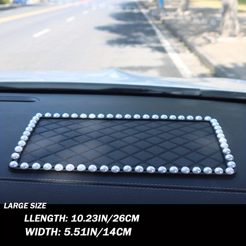 $10.4 Camellia Bling Rhinestone Automobile Non-Slip Mat Silicone Auto Anti- Slip Pads - Black