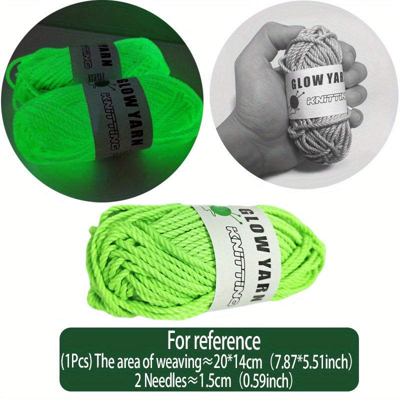 2 Rolls Glow in The Dark Yarn for Crochet, 50m Per Roll Luminous DIY Glow  Yarn for Knitting for Beginners Party Supplies Scrubby Yarn,Fluorescent