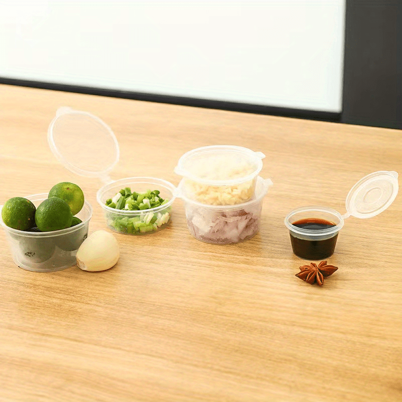 50pcs transparent disposable sauce boxes for take out packaging and seasoning multipurpose food storage box with cover details 6