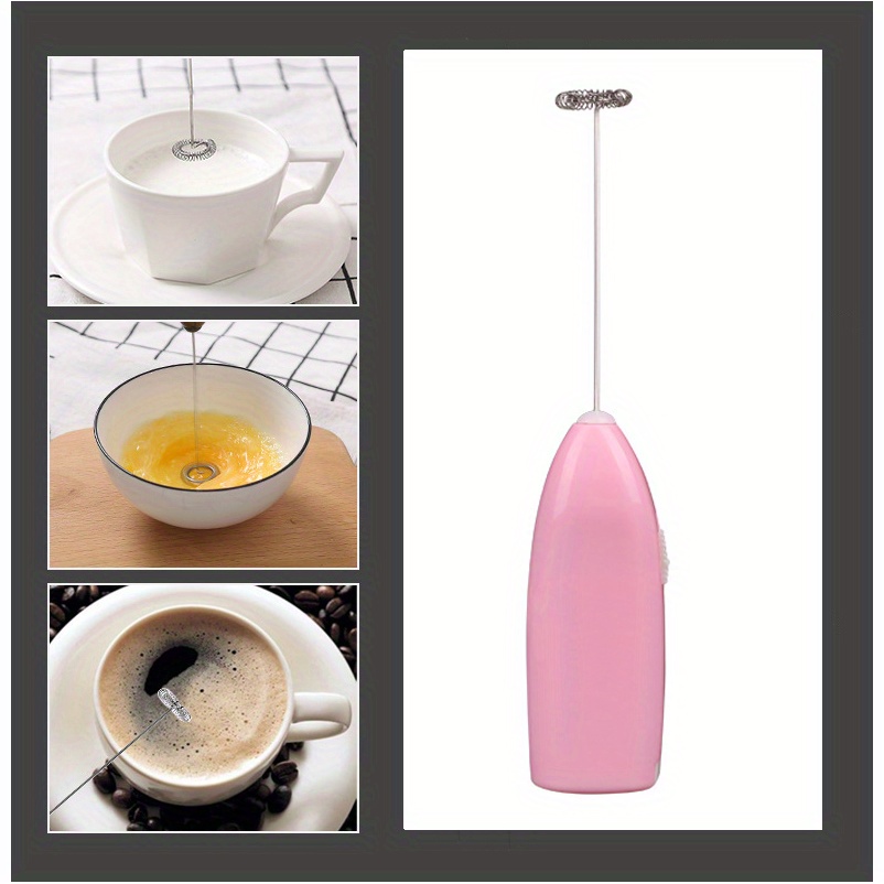 1pc ABS Milk Frother, Simple Pink Handheld Electric Drink Mixer