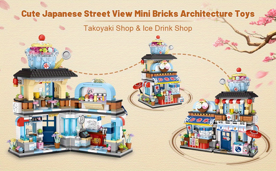 Japanese Street View Izakaya Shop Mini Building Blocks Moc - Temu