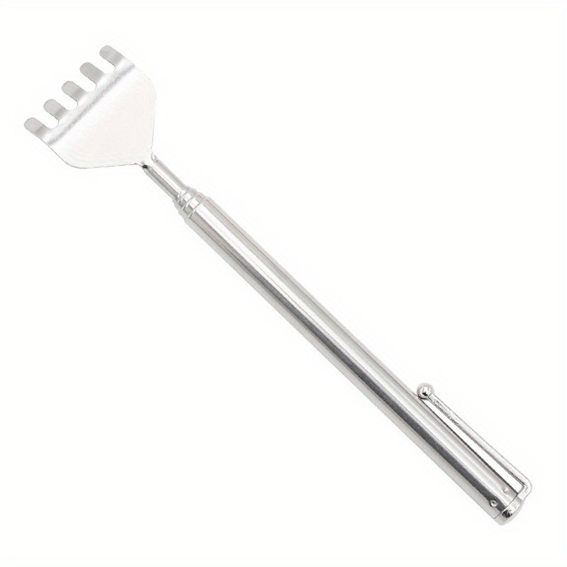 1pc Extendable Back Scratcher Telescopic Stainless Scratchers/hand Massager With Pocket Clip For Thanksgiving, Birthday, Christmas Gifts