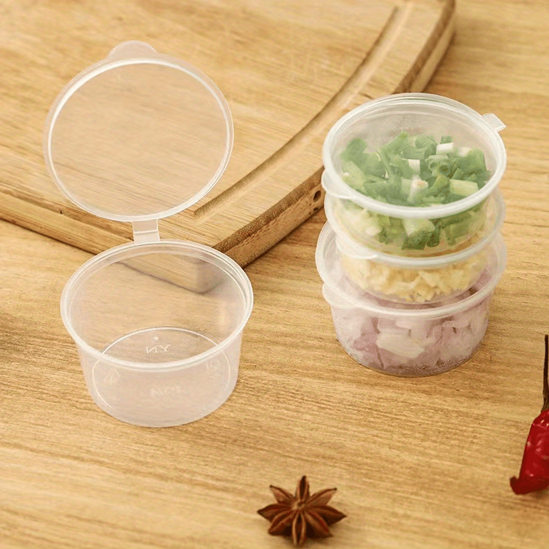 50pcs transparent disposable sauce boxes for take out packaging and seasoning multipurpose food storage box with cover details 3