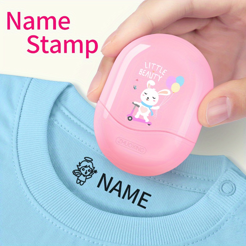 Personalized Name Stamp for Clothing Kids Custom Children's Stamp with  Fabric Ink for Kids Waterproof Clothes,Shoes,Socks