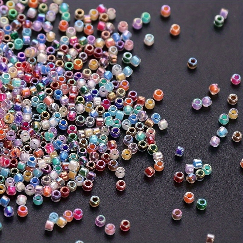 

500pcs Glass Rice Beads 2mm Magic Color Transparent Series Diy Tassel Accessories Loose Beads