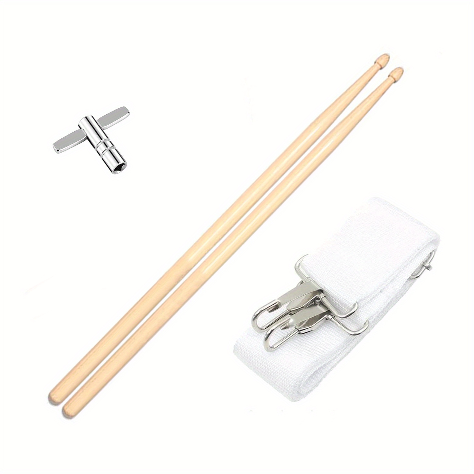 Snare Drum Set Steel Shell With 8 Lugs, Includes Drum Key, Drumsticks