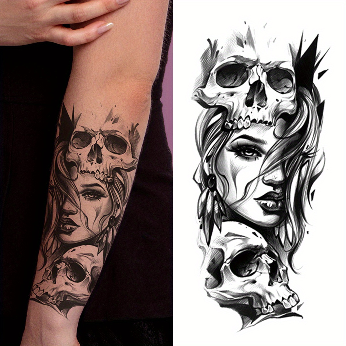 Half woman half skull tattoo tattoos tattooblog tattoo  Flickr