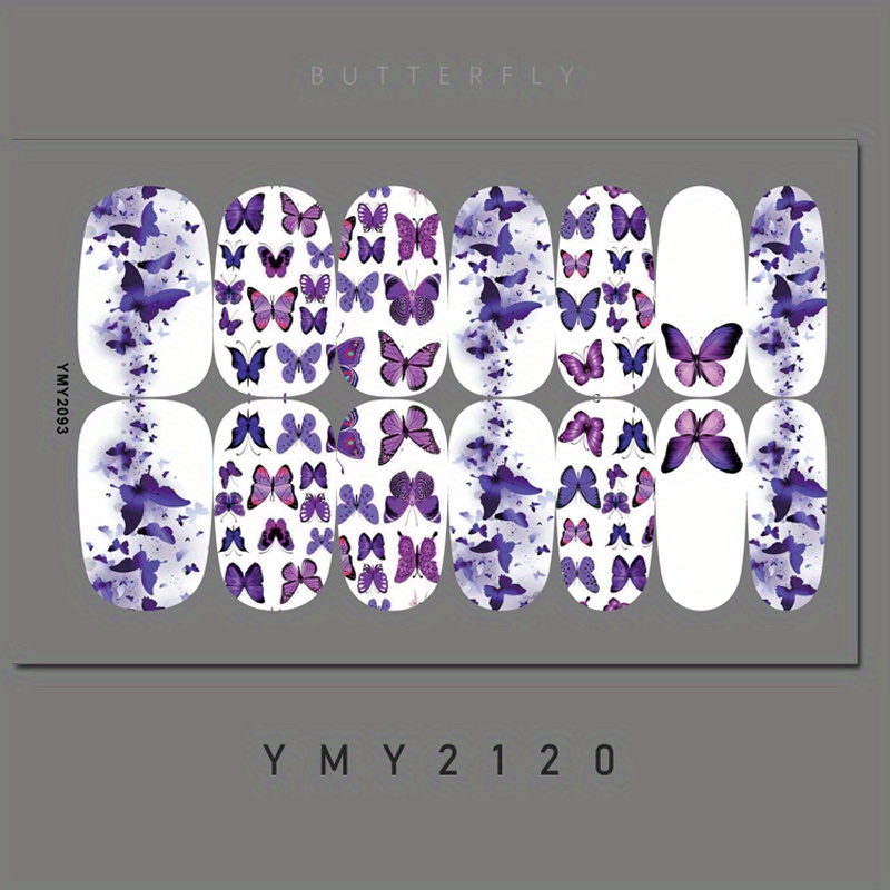 Butterfly Nail Polish Strips Long Lasting Nail Wraps for Easy Manicure