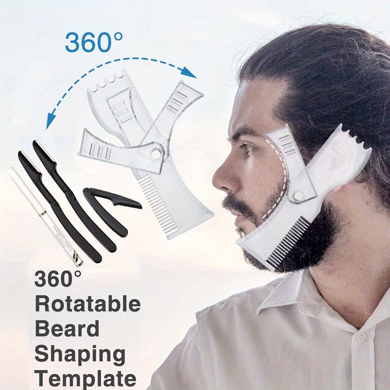 Complete Beard Shaping Kit - Transparent Adjustable Shaper, Razors ...