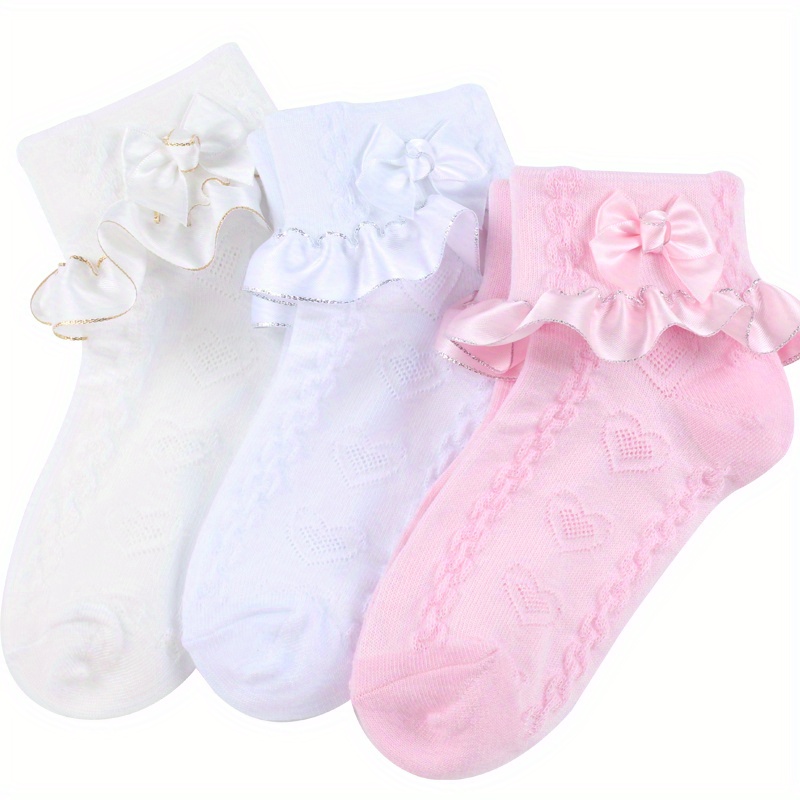 5 pairs of children's lace socks girls princess socks white dance socks bow  with diamonds at Rs 1089.99, Kids Fashion Clothing