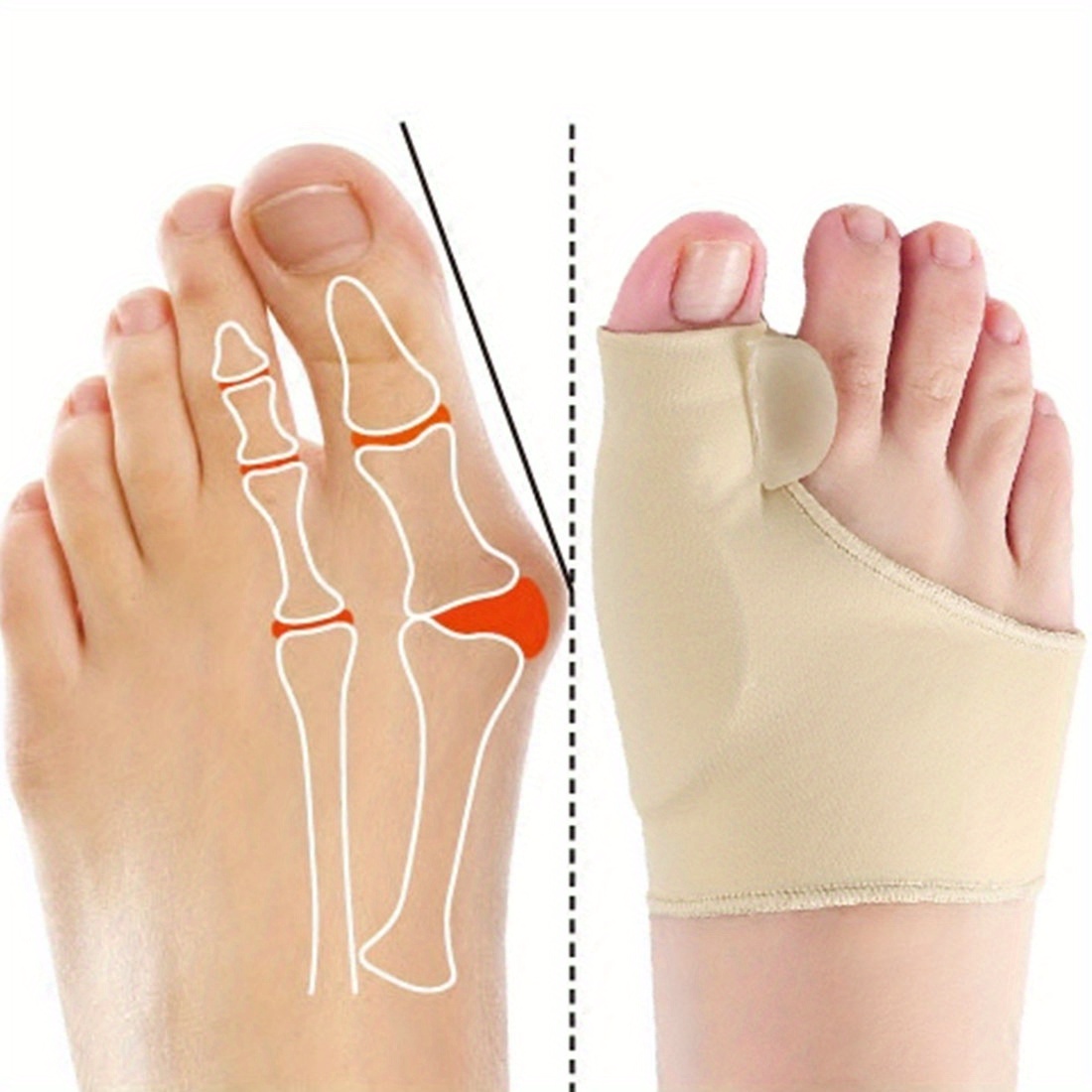 

1 Pair Foot Care Toe Corrector - Bone Thumb Adjuster For Pedicure And Bunion
