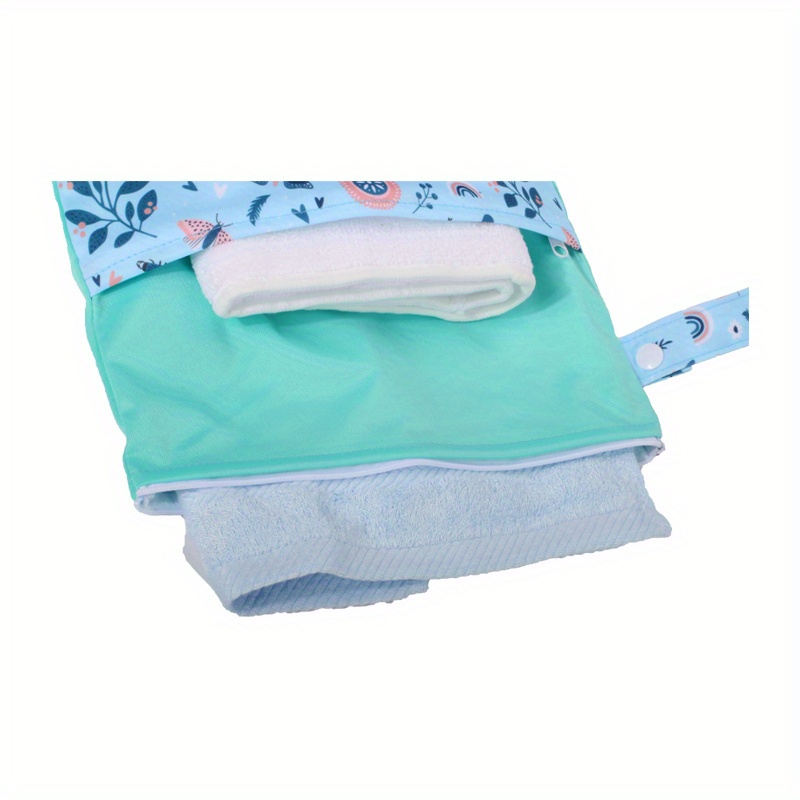 9 84 13 78inch waterproof multicolor reusable nappies bag wet dry   bag with double pocket cloth handle wetbag details 3