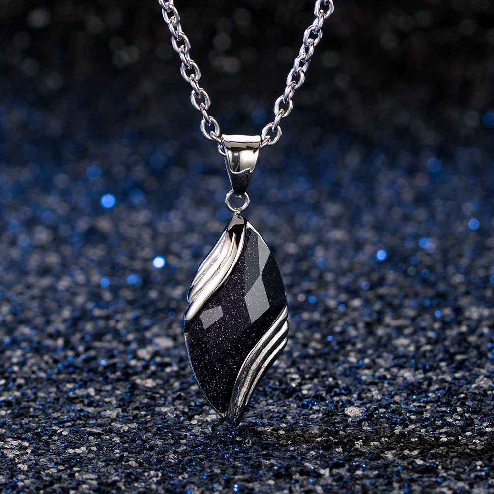 Blue sandstone deals necklace