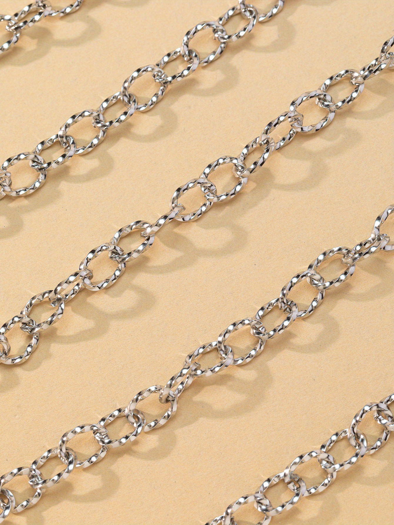 Diy Stainless Steel Chain Silvery Twist Chain Square Line - Temu