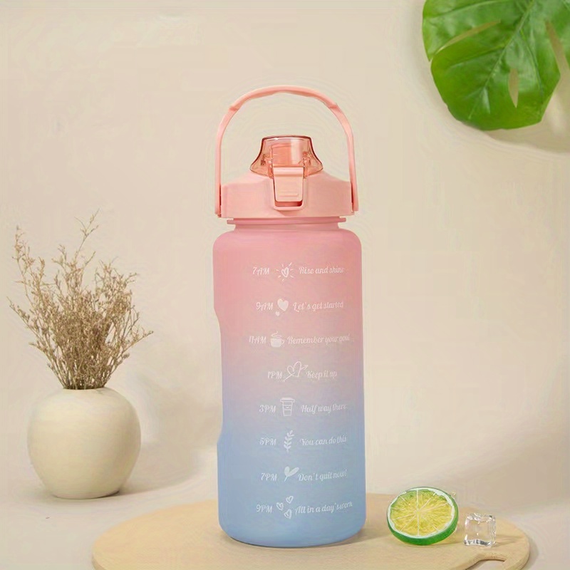 Rainbow Glass Sport Water Bottle With Time Marker Creative Large Reusable  Capacity Leak Proof Fitness For Outdoor Travel Hiking