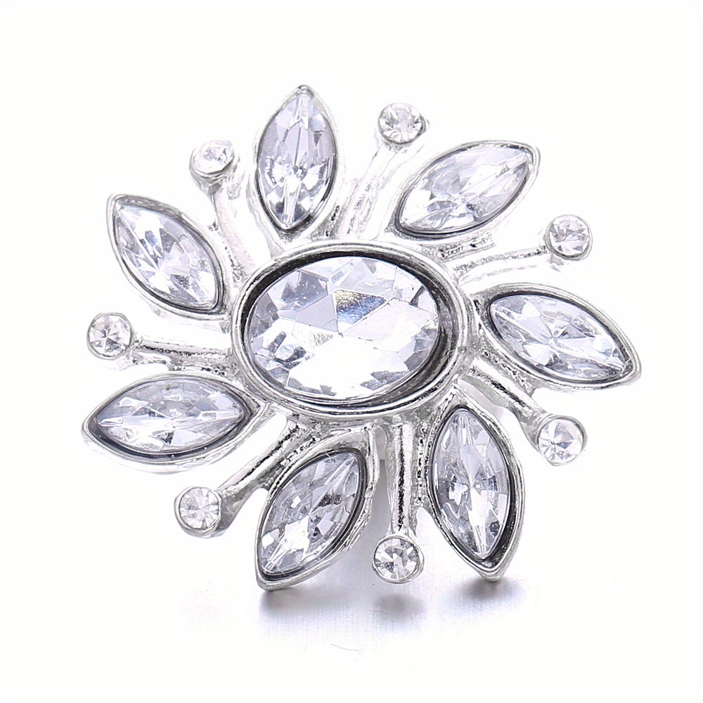 Flower Button 18mm Noosa Point Drill Buckle Bangle Pendant