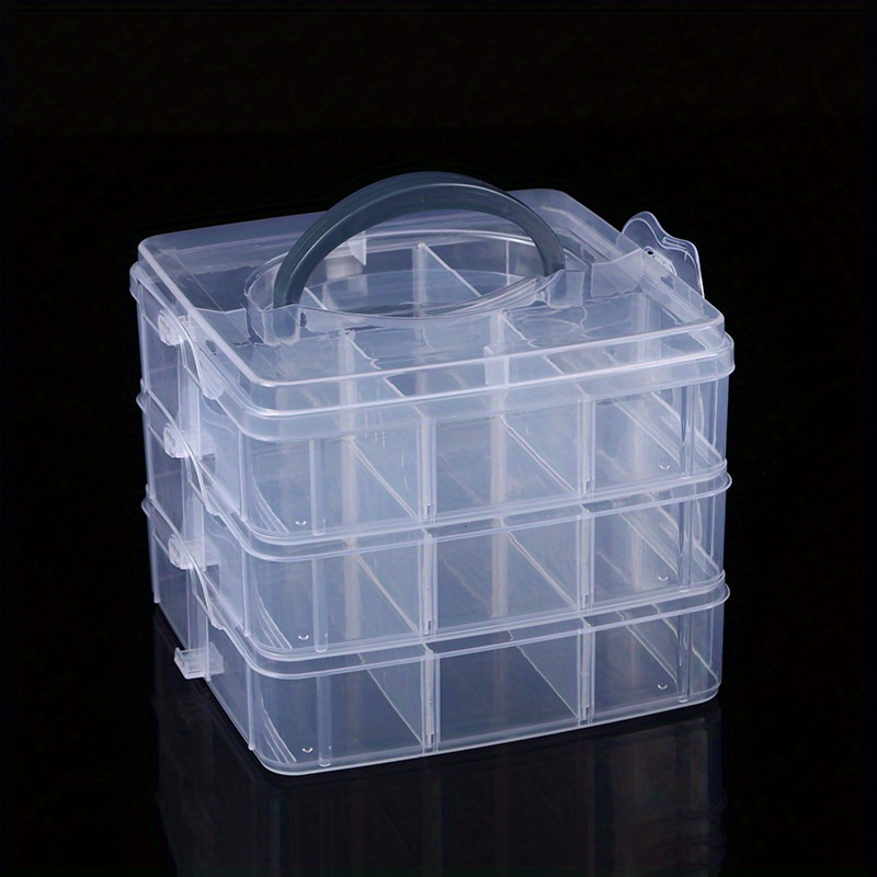 6 Compartment Storage Container Transparent Plastic Sundries Storage Box  Coin Pill Jewelry Storage Box 