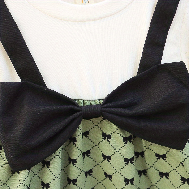 A-Line/Princess Short Sleeves Knee-Length Baby Girl Dresses with Bow