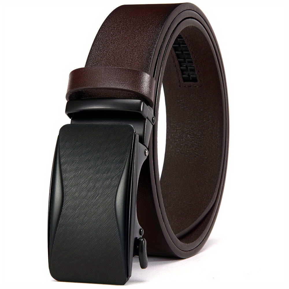 Diseñador Automático Hebillas Cinturones para hombre Trinquete negro  Cintura de cuero genuino para h YONGSHENG