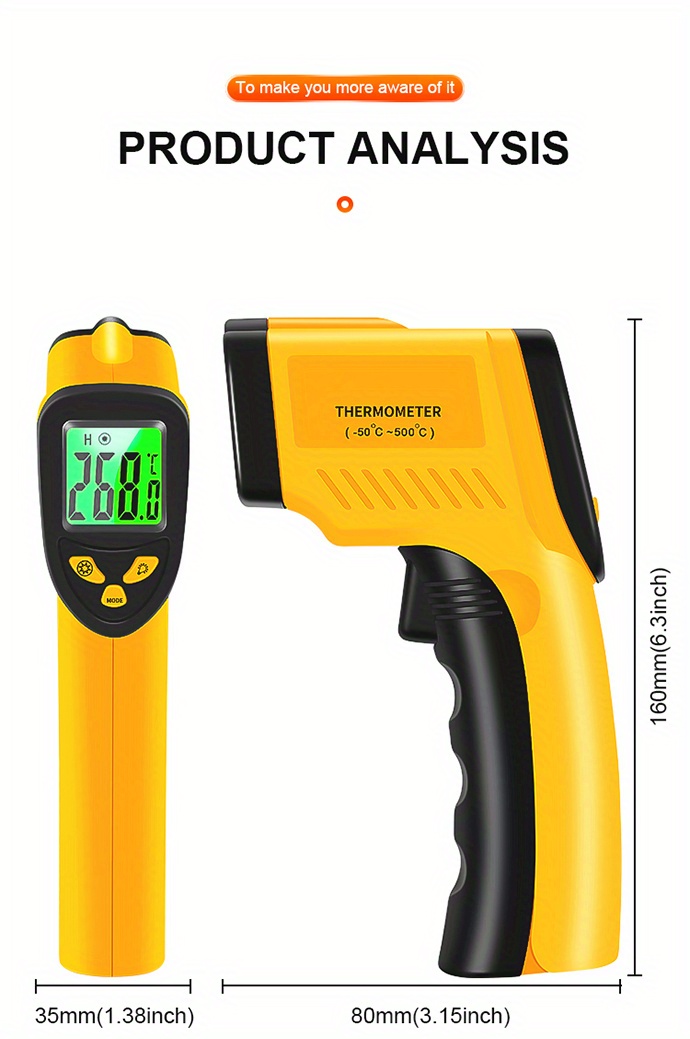 Handheld Thermometer Industrial Temperature Measuring - Temu