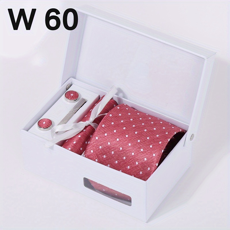 Men's Tie Gift Box 3 Piece of Sets Tie Pocket Square Cufflinks Tie Clip,Men Gifts Ideas,Temu