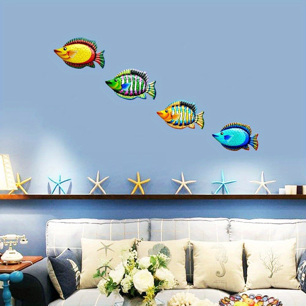 Metal Fish Wall Decor Metal Colorful Tropical Fish Decor 3d - Temu