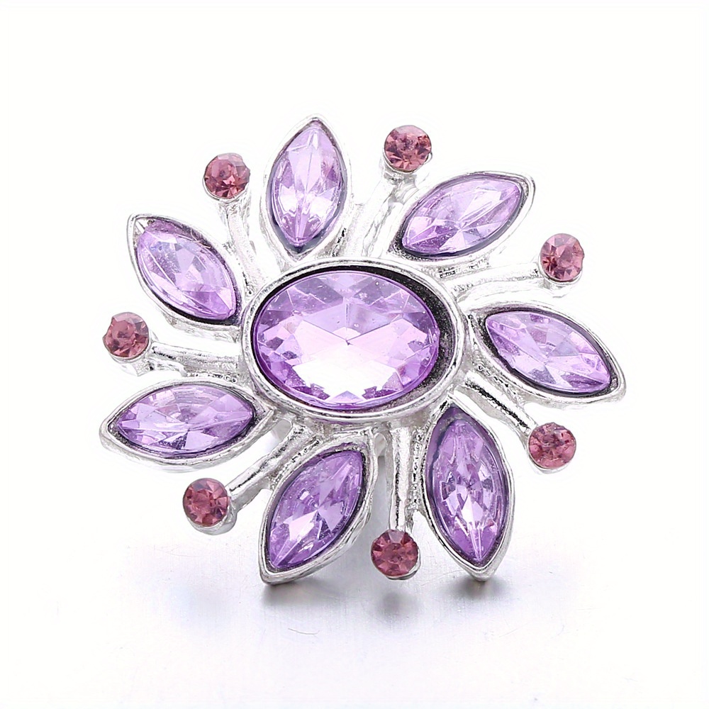 Flower Button 18mm Noosa Point Drill Buckle Bangle Pendant