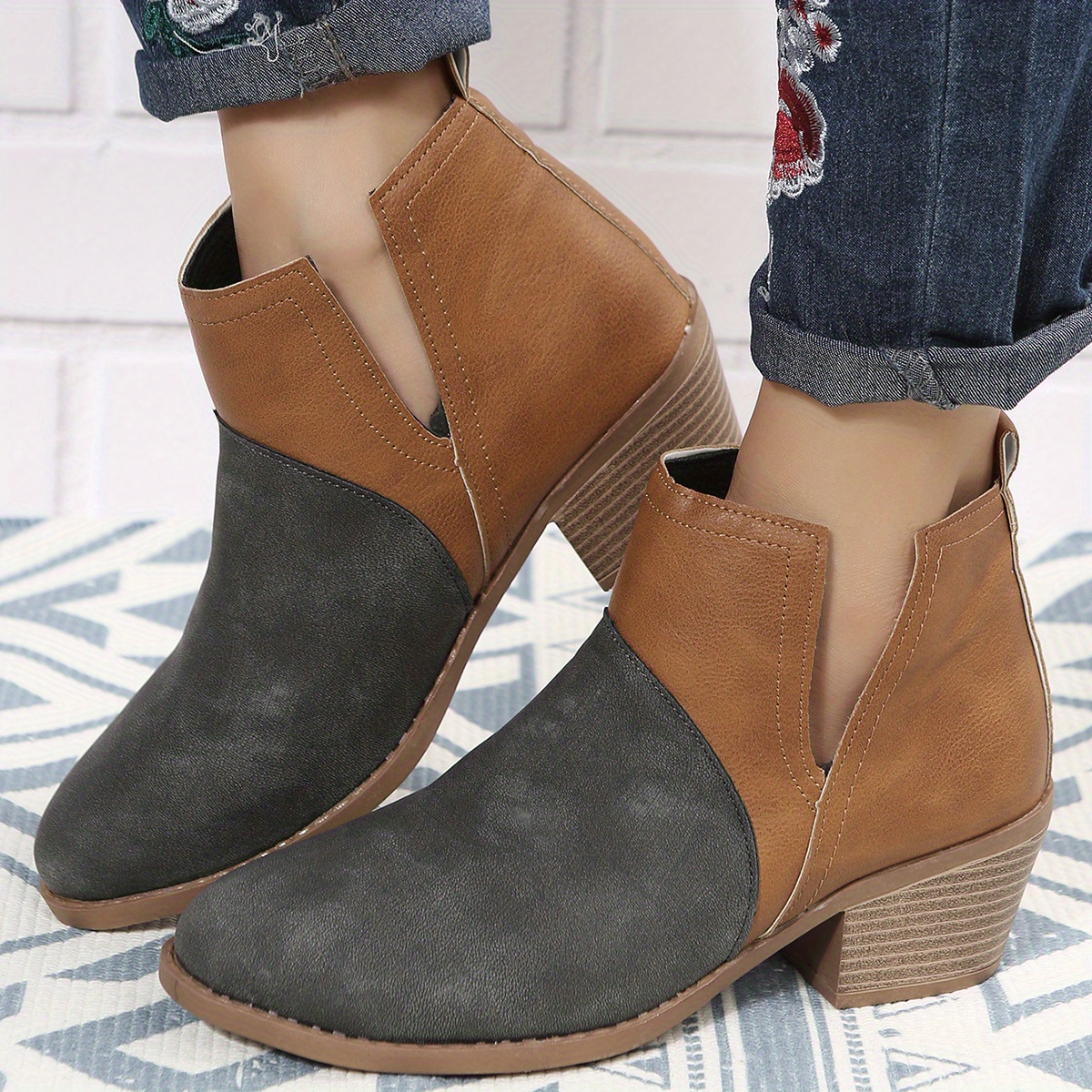 Ankle boots low heel wide width best sale