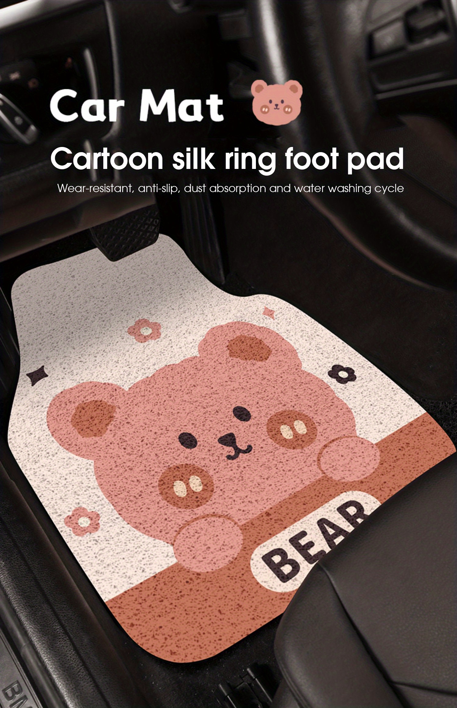 Tapis de sol en soie pour voiture mignon Cartoon Car tapis - Temu