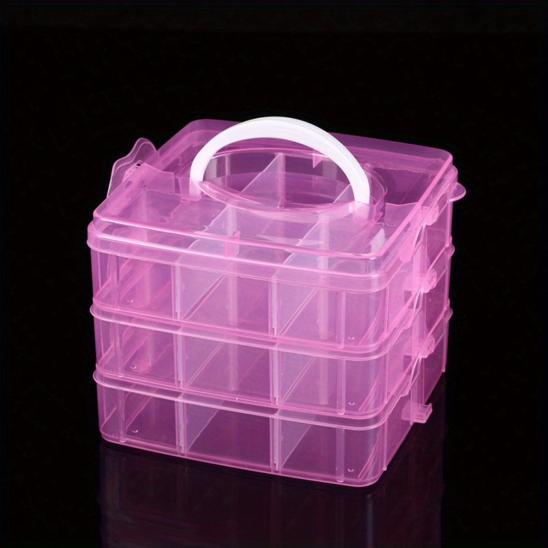 11'' Plastic Box Organizer with Removable Tray, Sewing Box Organizer  (Purple)