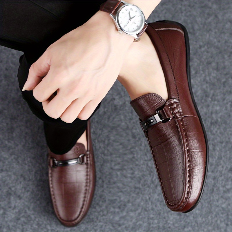 Zoocco Men's Handmade Premium Leather Slip-On Driving Boots