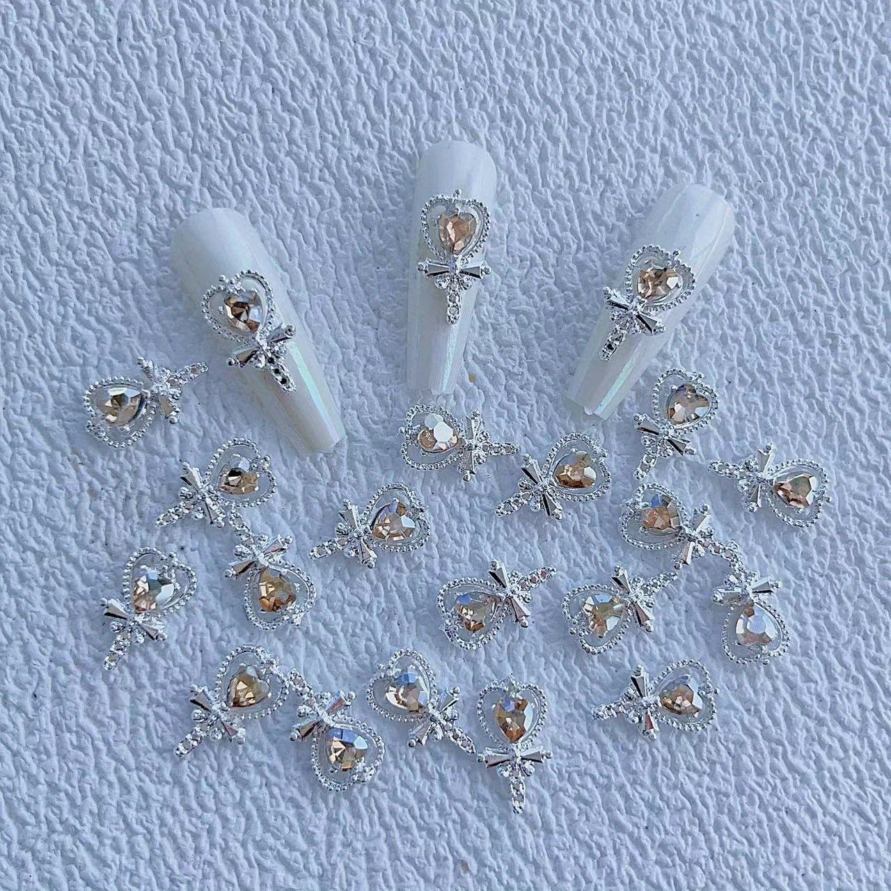 Dangle Nail Charms Rhinestone Nail Jewelry With Nail Piercing Tool Hand  Drill