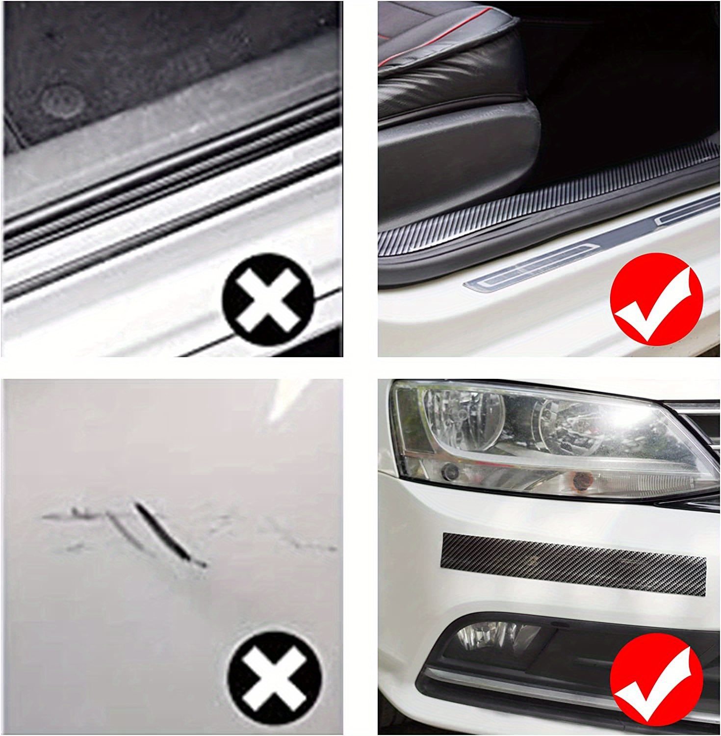 Car Sticker Carbon Fiber Rubber Door Entry Guards Scratch Cover ...