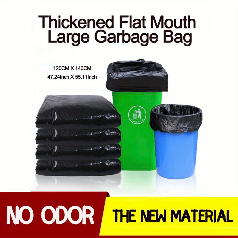 50pcs Large Garbage Bag Thickened Black Plastic Rubbish Bag for Household  School Hospital Hotel Restaurant Kitchen Garbage Bag