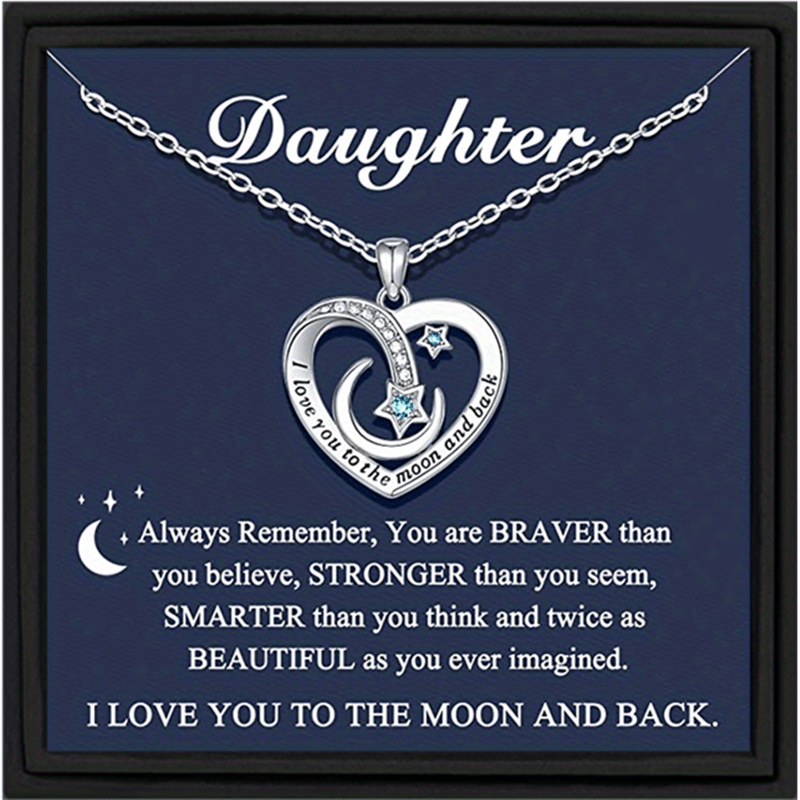 Image of Necklace Gifts For My Daughter, Perfect For Birthdays, Christmas, And Valentine's Day, Expressing My Love And Back