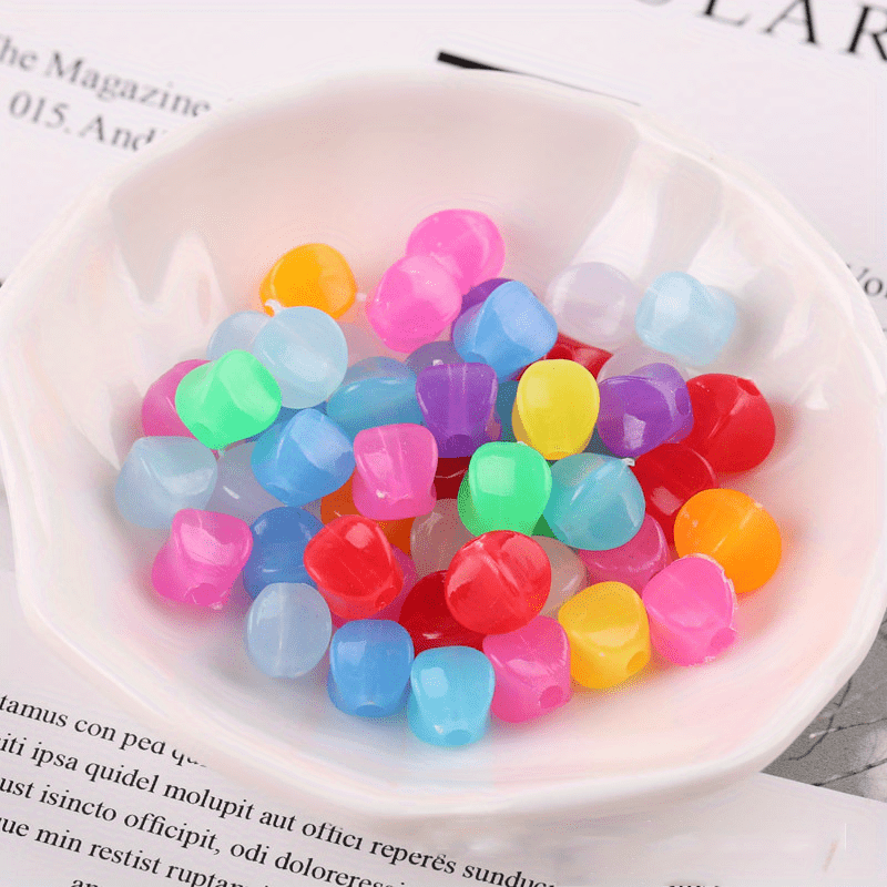 DIY Acrylic Solid Beads for Jewelry Making, Square Beads
