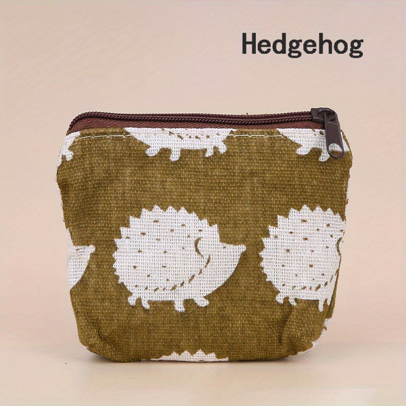 cartoon print canvas coin purse portable simple makeup Temu