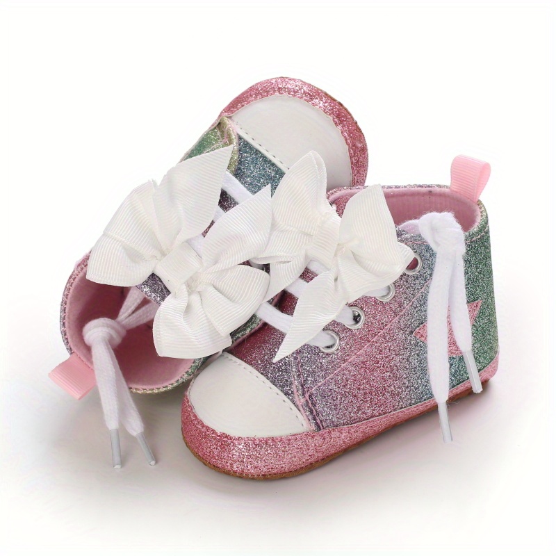 Robeez Bow Soft Sole Shoes- Glitzy Pink – Dungeness Kids