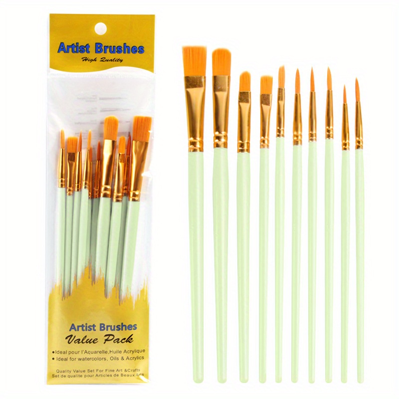 60pcs Paint Brushes Set 60pcs Acrylic Oil Watercolor Paint Brush Small  Brush For Detail Painting Round Flat Small Brush Bulk Nylon Hair Brushes  Craft