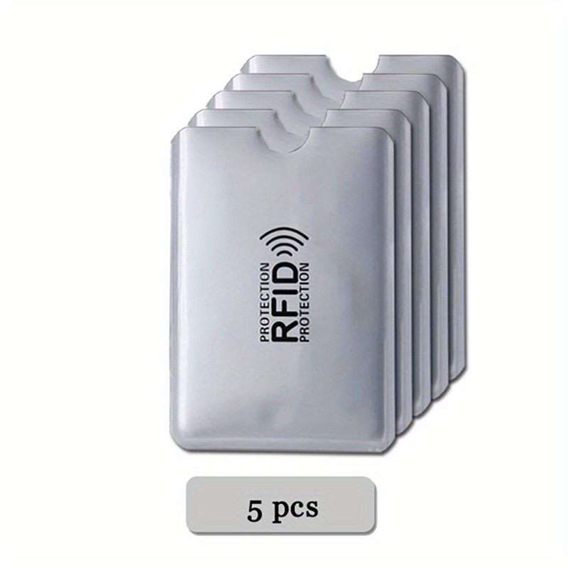 3 5 10pcs Anti Rfid Wallet Blocking Reader Lock Bank Card Holder Aluminium  Smart Anti Theft Credit Card Cover Protection, Free Shipping On Items  Shipped From Temu