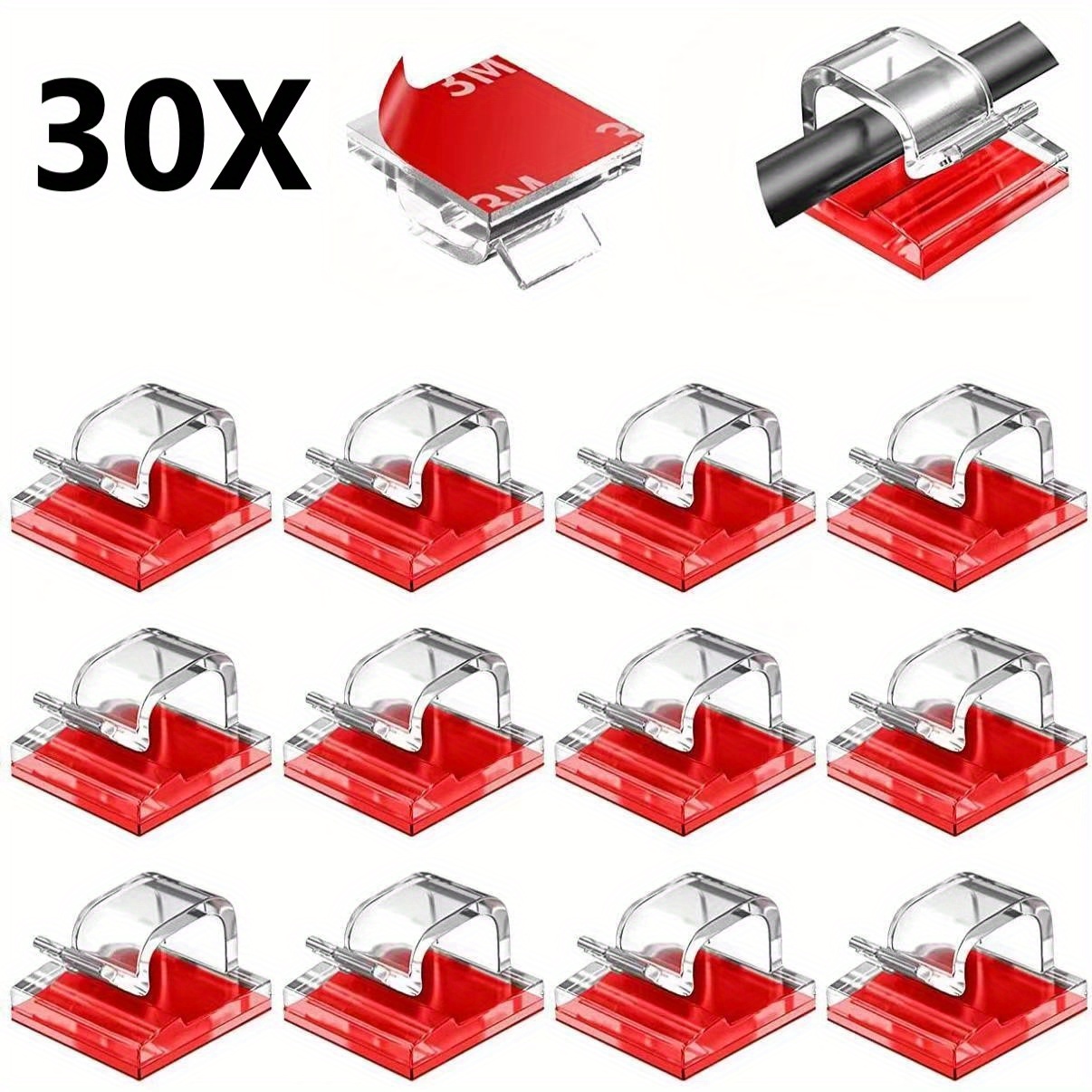 100 Piezas Clips Para Cables Autoadhesivos Abrazadera Para Cables