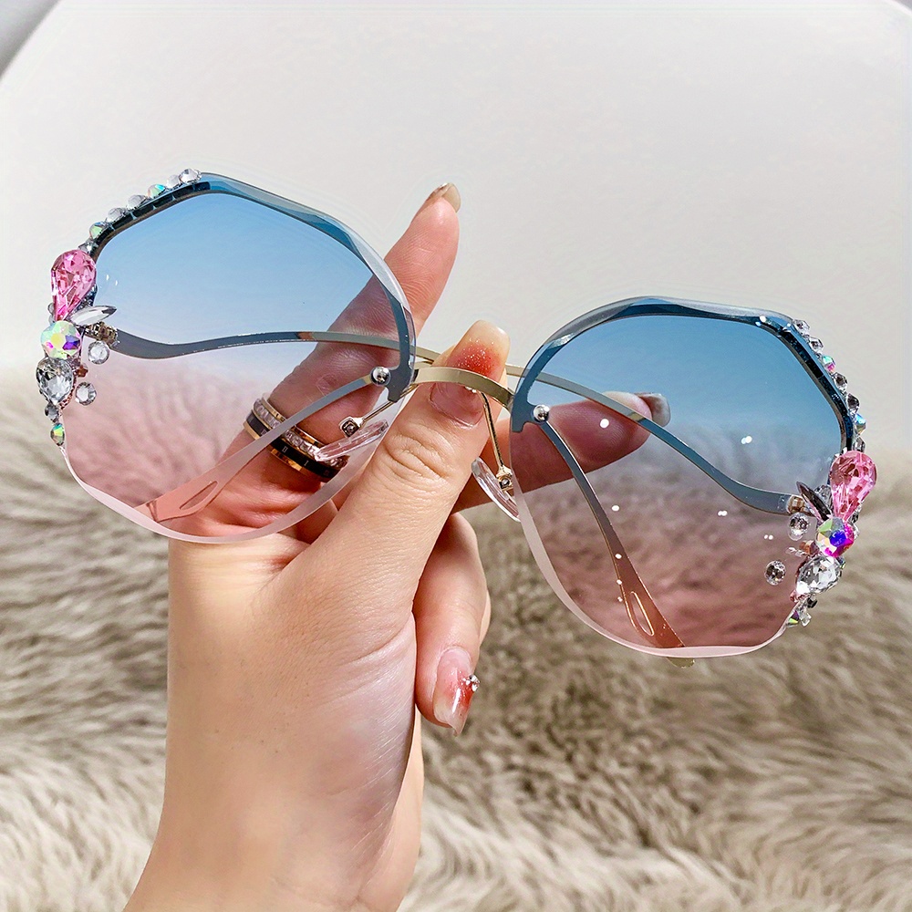 Rimless Sunglasses For Women - Temu