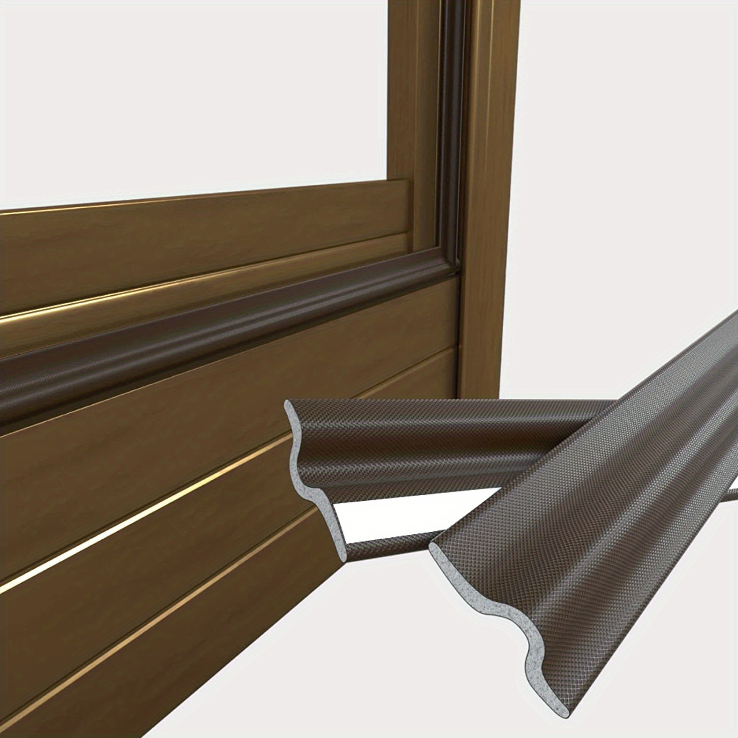 Tira de sellado de puerta de 19.7 pies, tira de sellado de goma  autoadhesiva en forma de D, burlete de puerta insonorizado para ventana  (blanco)