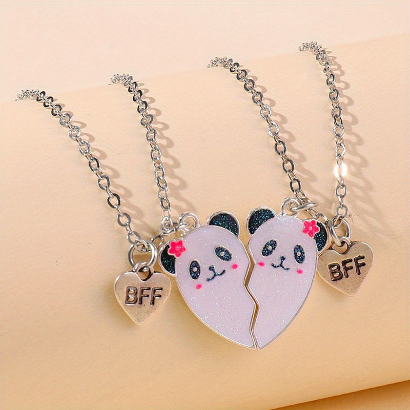 Ladies Charming Best Friend Matching Heart-shaped Pendant Necklace