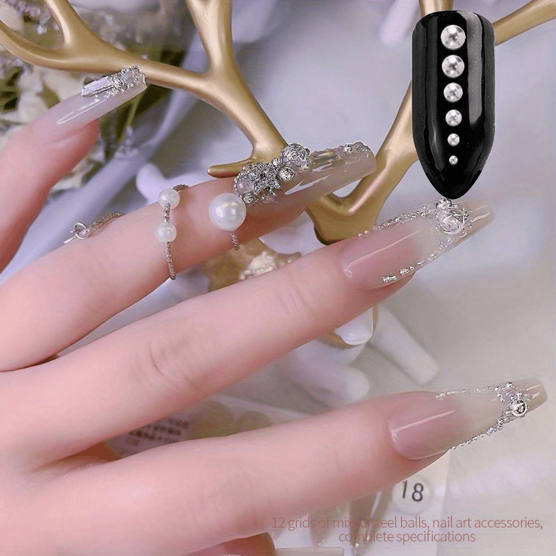 Nail Caviar Beads golden Silvery Rose Golden Black Nail Art - Temu