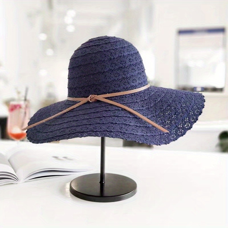Womens Straw Hat Wide Brim Summer UV Protection Floppy Beach Hat
