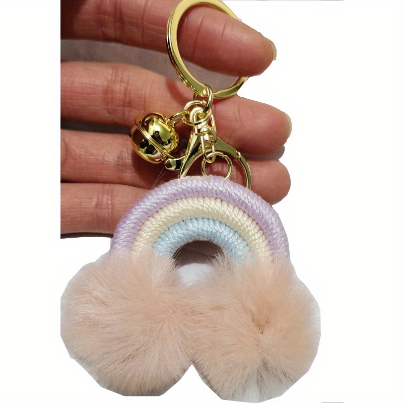 POM POM Keychain Bulk Custom Kawaii Keychains Accessories Rainbow